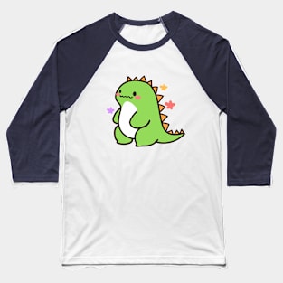 Kawaii cute green dino Baseball T-Shirt